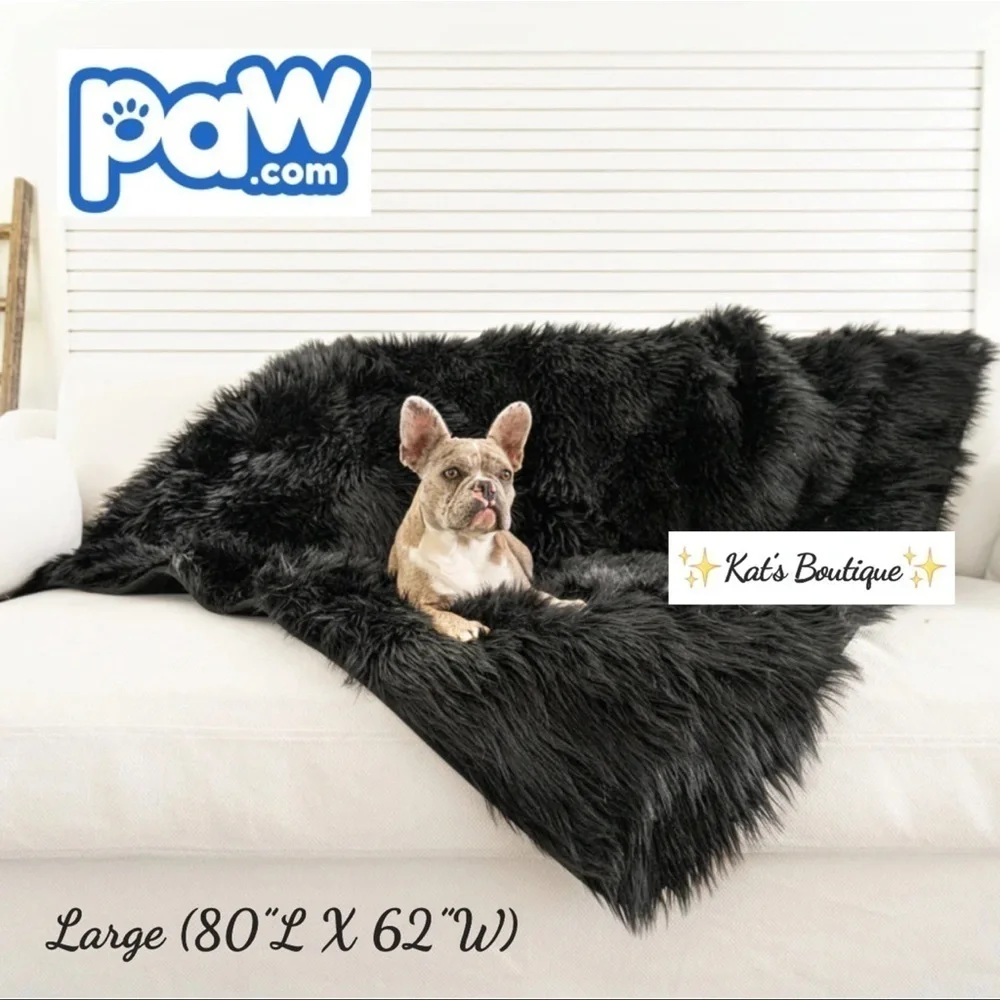 (NWT) PupProtector Waterproof Throw Blanket Midnight Black, Large (80”L X 62”W